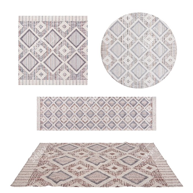 Versatile Rug Collection: Set of 8 with Variations 3D model image 1