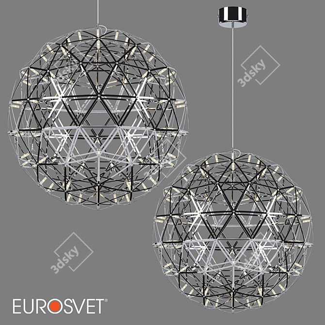 OM Pendant LED Bogate's 435/1 Plesso: Stylish Industrial Chrome Pendant Light 3D model image 1