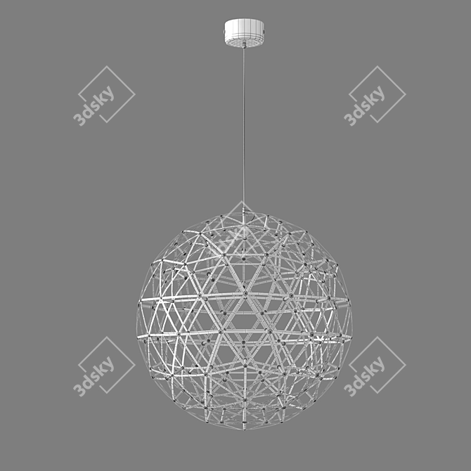 OM Pendant LED Bogate's 435/1 Plesso: Stylish Industrial Chrome Pendant Light 3D model image 2