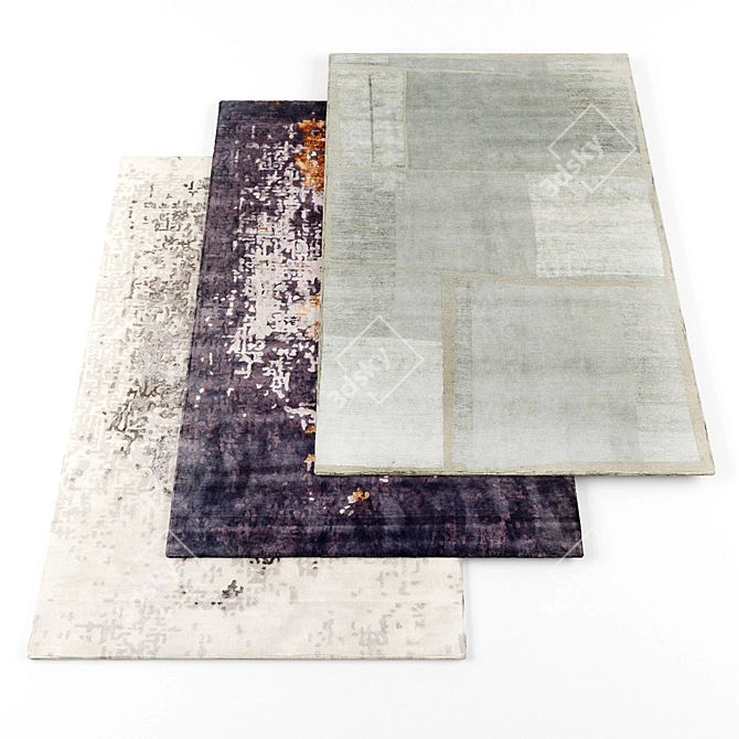 High Resolution Rugs Set (4 Pieces) 3D model image 1