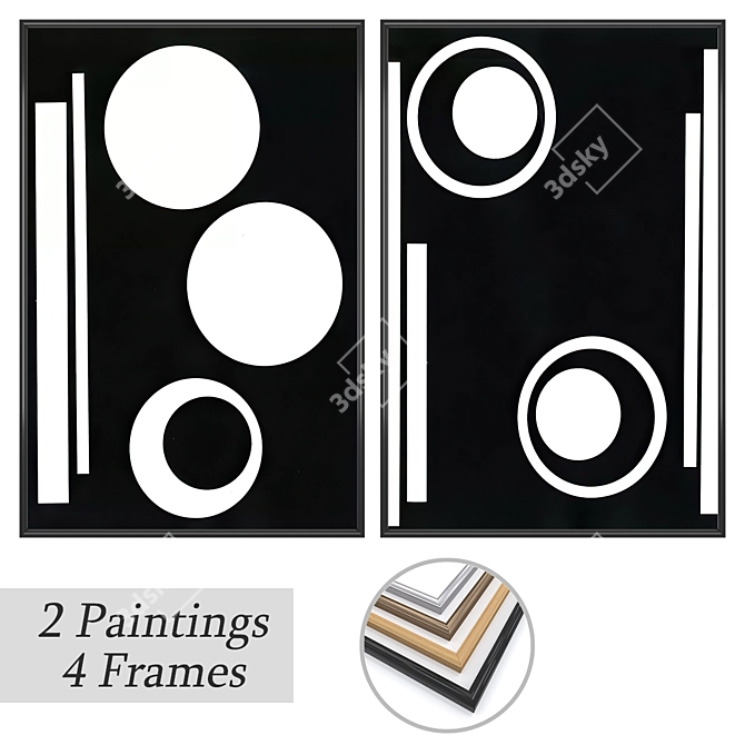 Elegant Wall Art Set: No. 3625 3D model image 1