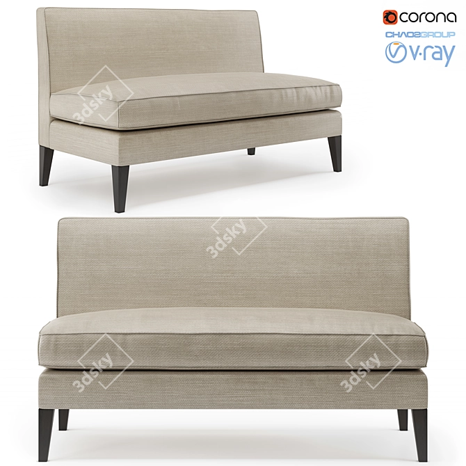 Hall Sofa: Classic Design with a Contemporary Twist 3D model image 1