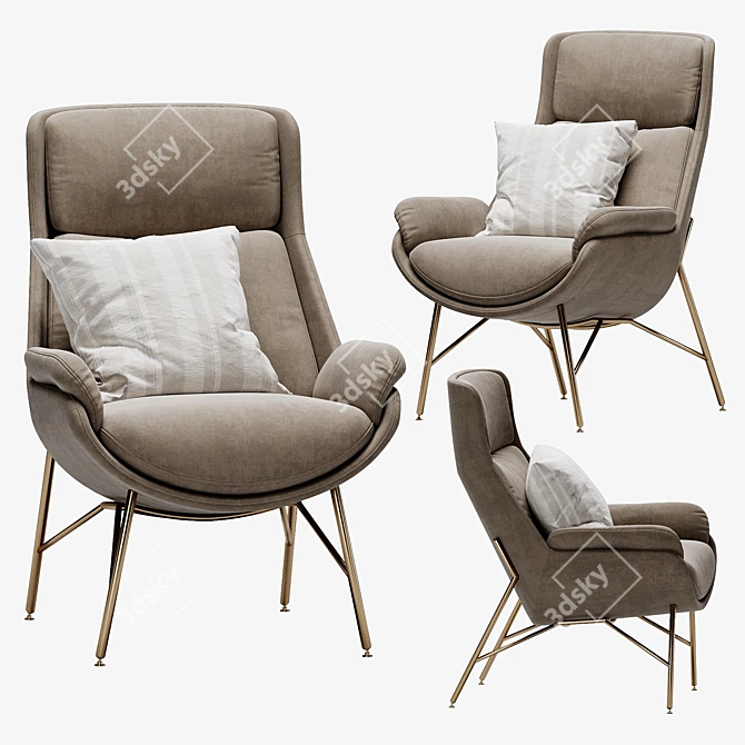 Luxurious Ditre Italia Beetle Armchair 3D model image 1