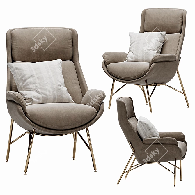 Luxurious Ditre Italia Beetle Armchair 3D model image 8