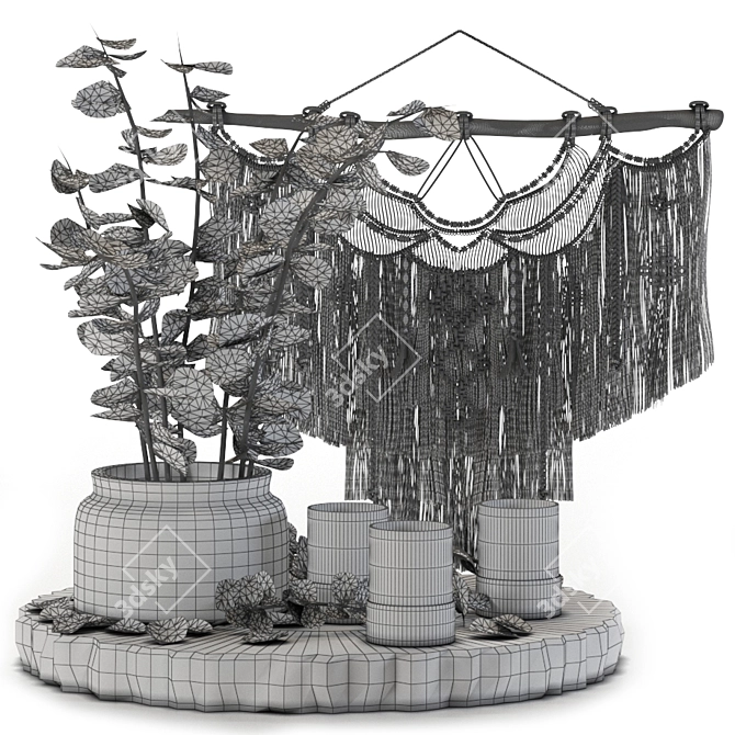 Elegant Decorative Set: 14 Parts 3D model image 3
