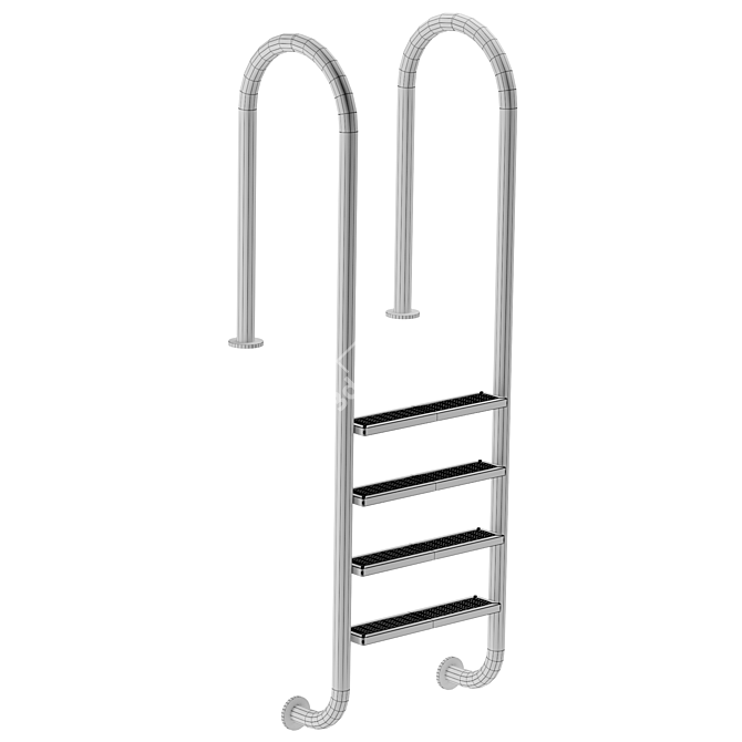 Sturdy Pool Ladder for Safe Entry 3D model image 2