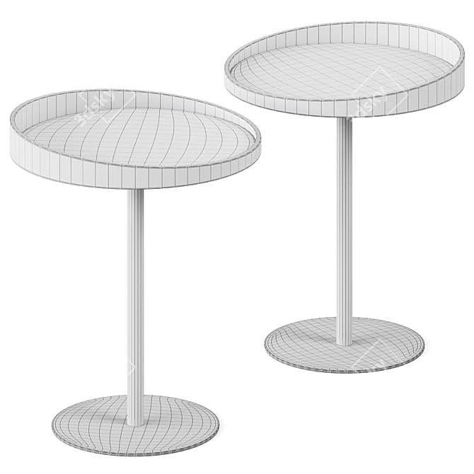 Modern Crater End Table 3D model image 2