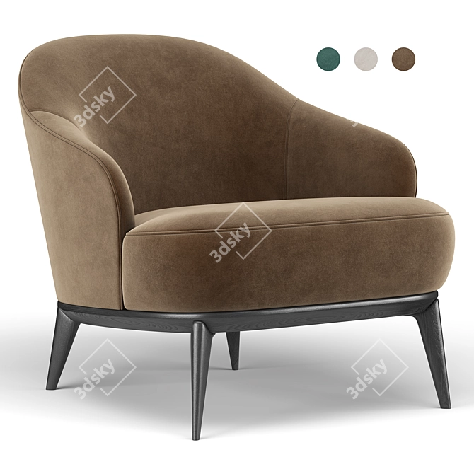 Contemporary Leslie Armchair 3D model image 1