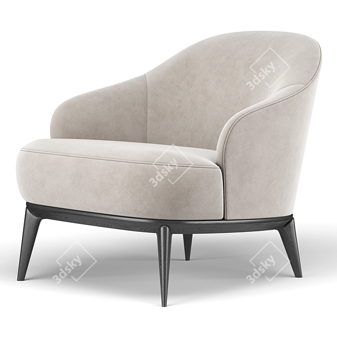 Contemporary Leslie Armchair 3D model image 3