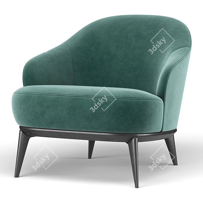 Contemporary Leslie Armchair 3D model image 4