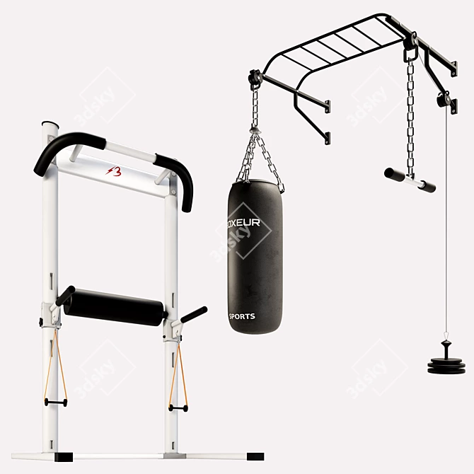 Realistic 3D Gym Equipment Model 3D model image 2