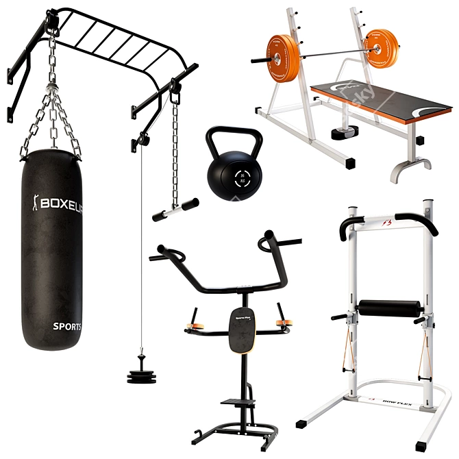 Realistic 3D Gym Equipment Model 3D model image 5