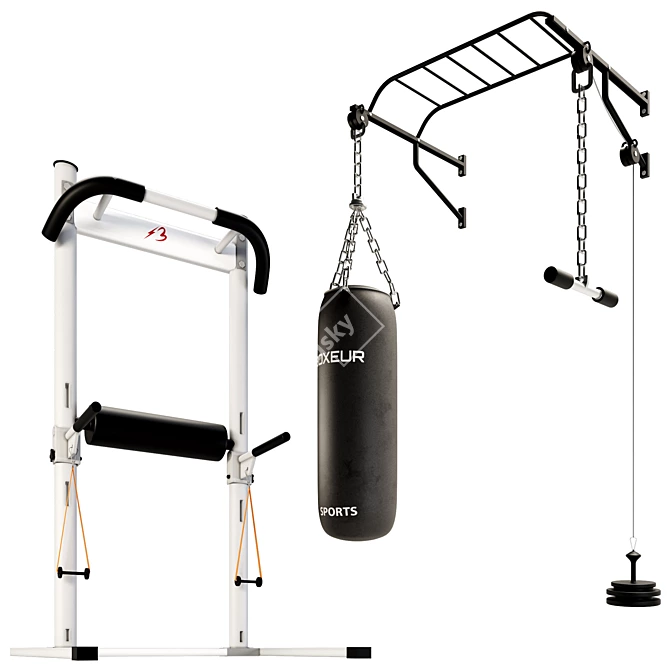 Realistic 3D Gym Equipment Model 3D model image 6