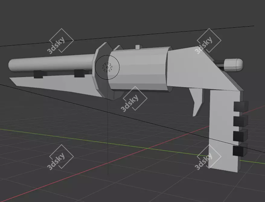 Low Poly Gun with Knife - Compact and Versatile 3D model image 2