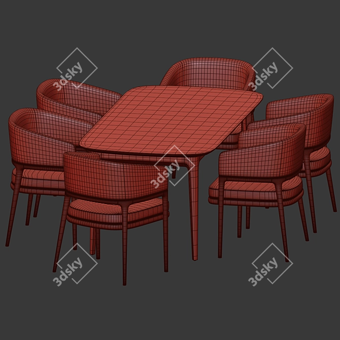 Sleek Dining Set 123: Modern Design, High Quality 3D model image 4