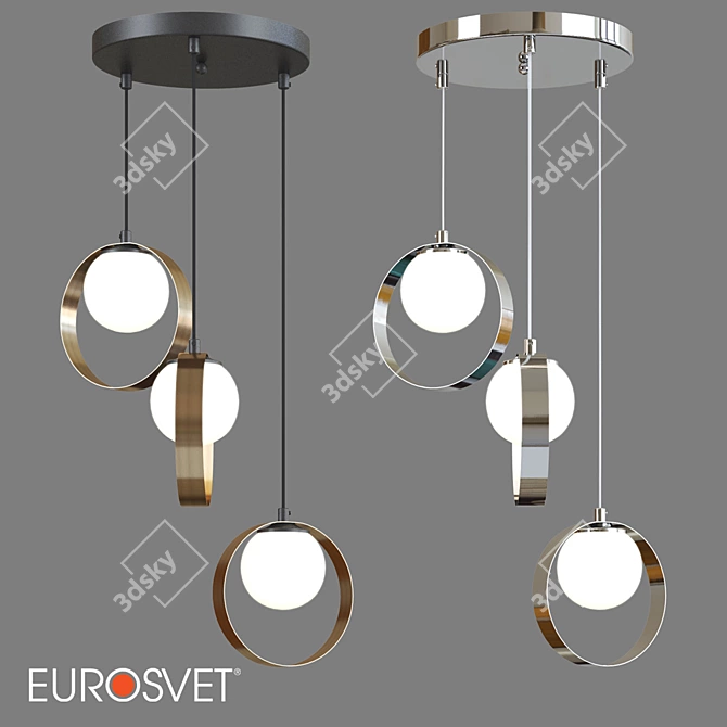 Eurosvet Dublin Glass Ceiling Lamp 3D model image 1