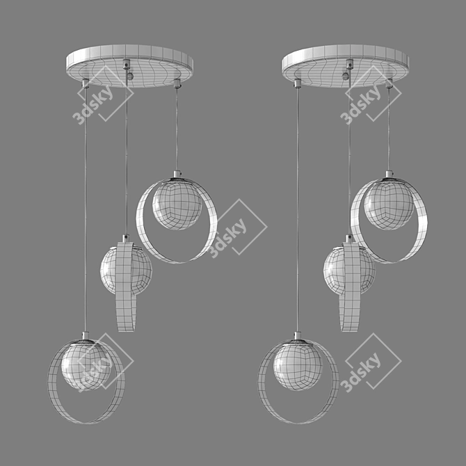 Eurosvet Dublin Glass Ceiling Lamp 3D model image 2