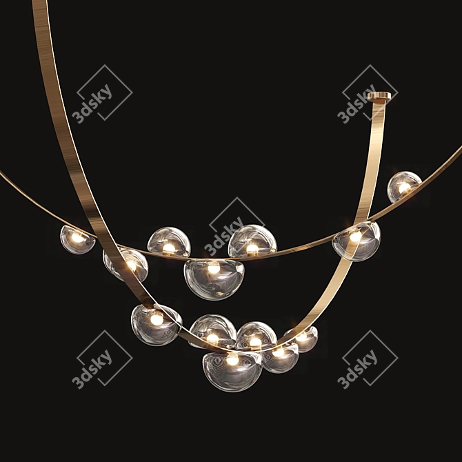 Sleek LED Chandelier: Modern Elegance 3D model image 1