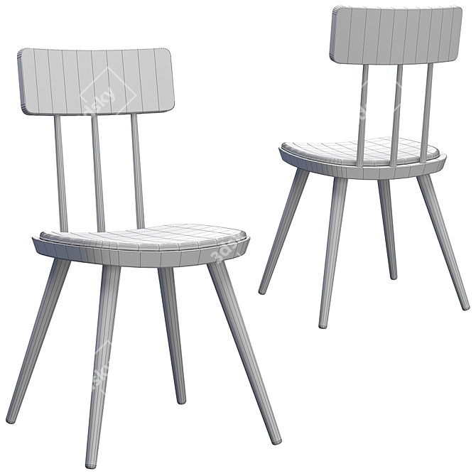 Set of 2 Kitson Dining Chairs 3D model image 3