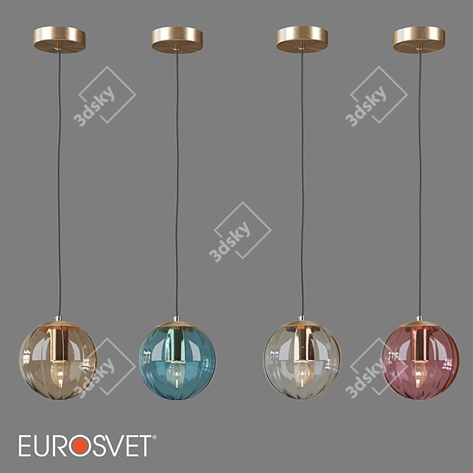 Contemporary Glass Pendant Lamp 3D model image 1