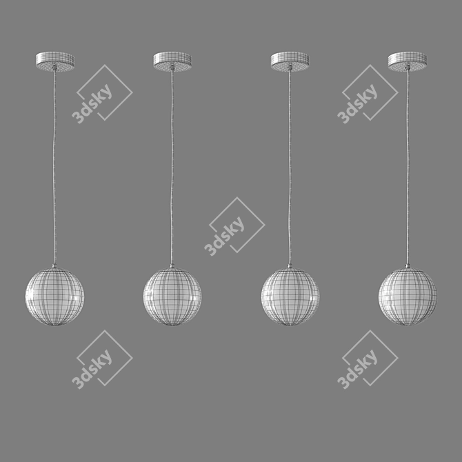 Contemporary Glass Pendant Lamp 3D model image 2