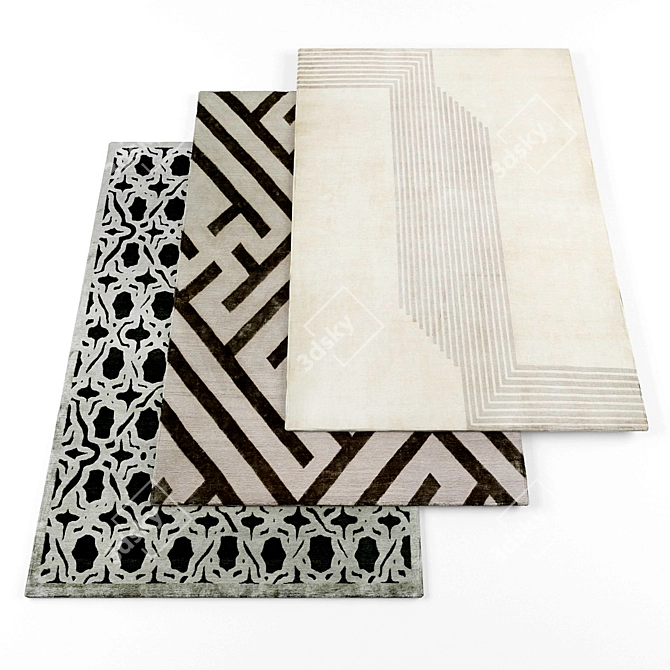 Modern Rugs Set - 4 Pieces 3D model image 1