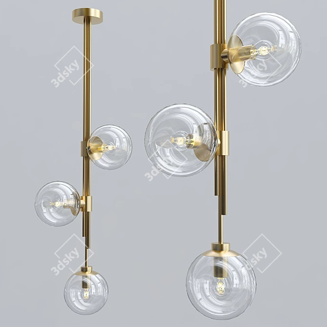 Sleek Sphere Pendant: Motel Clear 3D model image 2