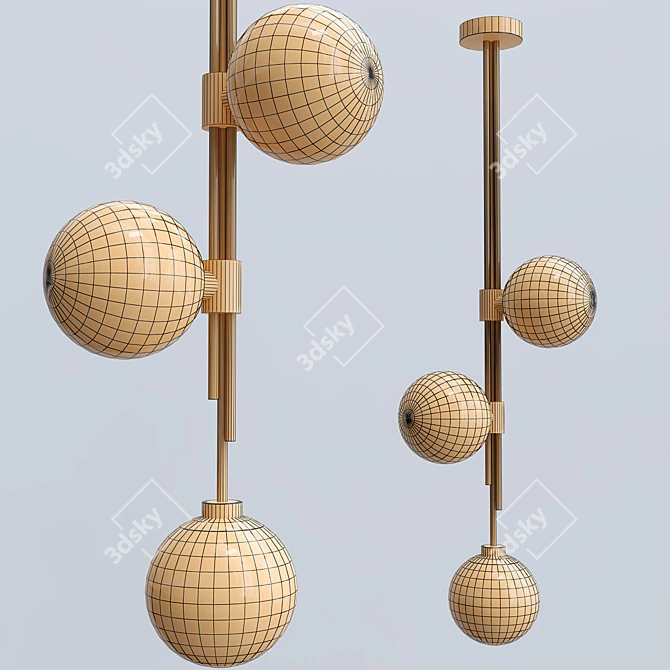 Sleek Sphere Pendant: Motel Clear 3D model image 3