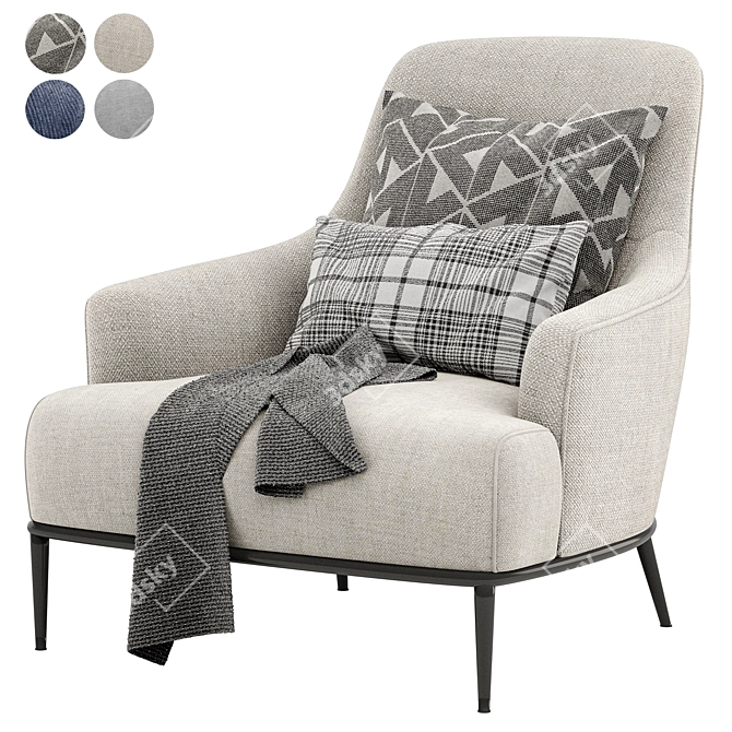 ESME Fabric Armchair: Stylish Comfort 3D model image 1