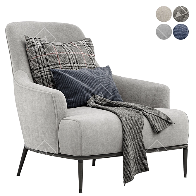 ESME Fabric Armchair: Stylish Comfort 3D model image 2