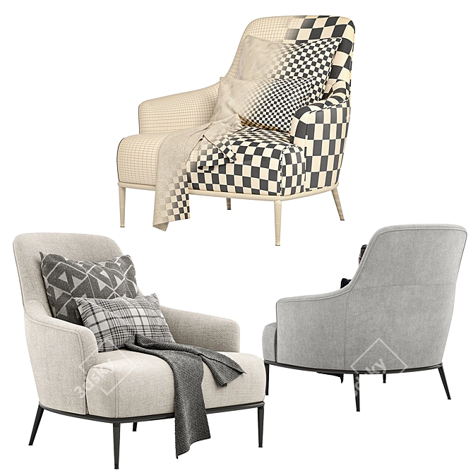 ESME Fabric Armchair: Stylish Comfort 3D model image 4