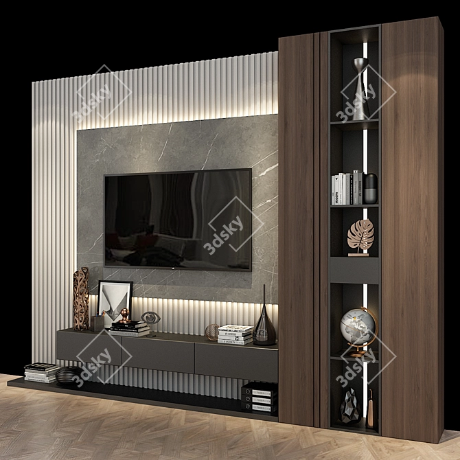Modern Wood Cabinet Furniture 3D model image 3
