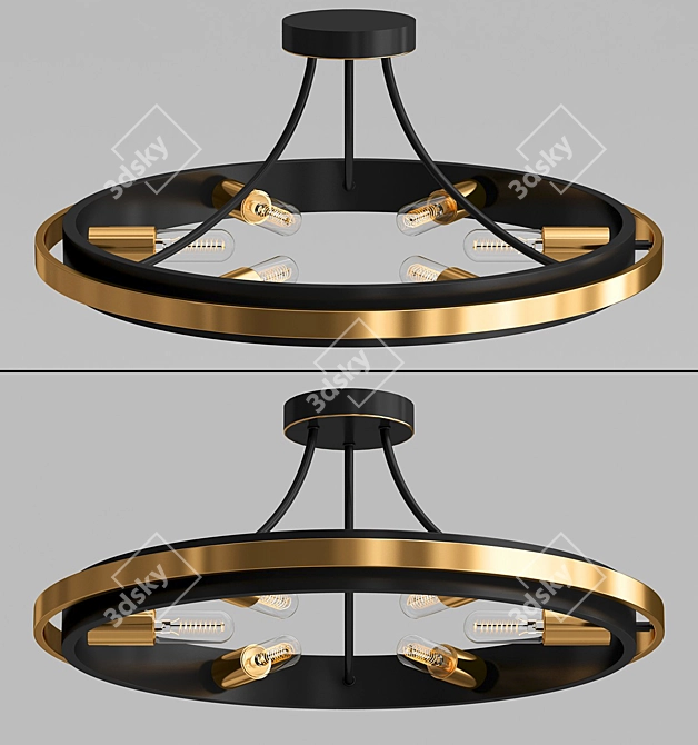 DAVOS Loft Style Ceiling Chandelier 3D model image 1