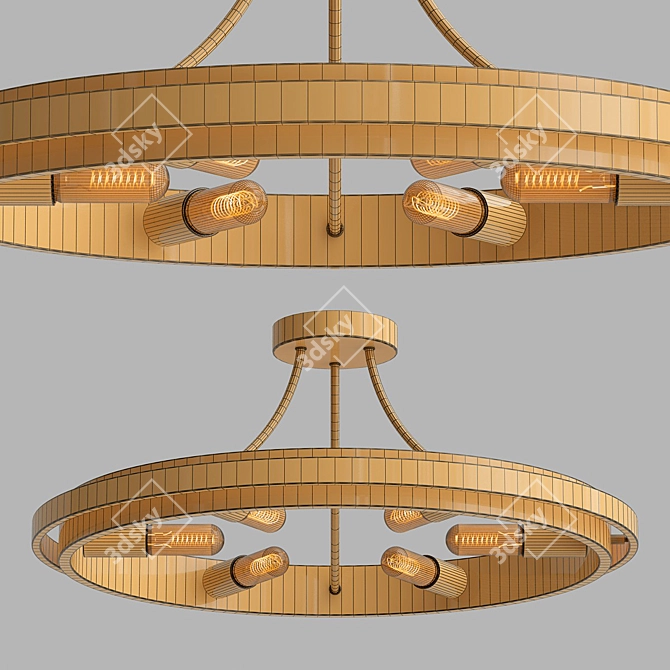 DAVOS Loft Style Ceiling Chandelier 3D model image 2