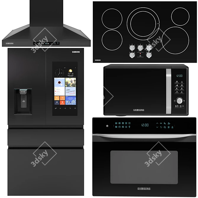 SAMSUNG 22.2CuFt Smart Kitchen Appliance 3D model image 1
