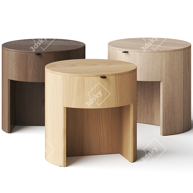 Sleek Kono Nightstand - 480mm 3D model image 1