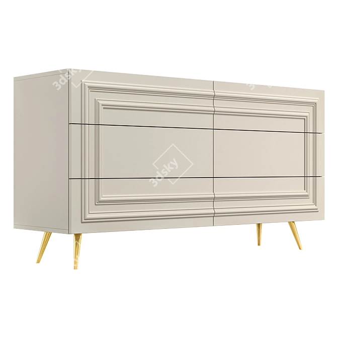 Multifunctional Chest of Drawers TSR2: Stylish Storage Solution 3D model image 4