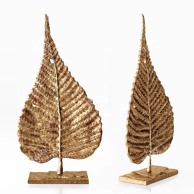 Elegant Mango Leaf Decor 3D model image 2