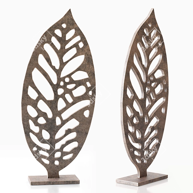Elegant Mango Leaf Decor 3D model image 4