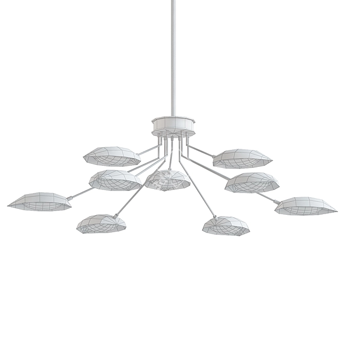 Crystal 9-Light Sputnik Chandelier 3D model image 2