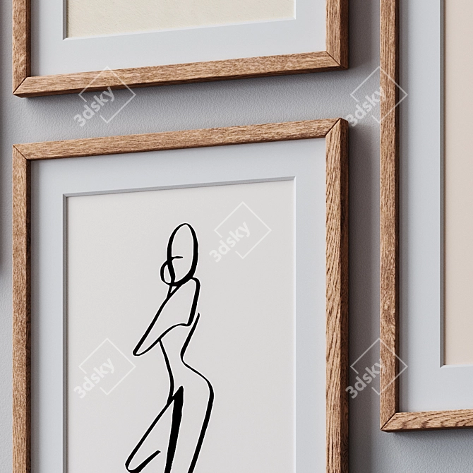 Multi-Size Photo Frames Set 3D model image 2