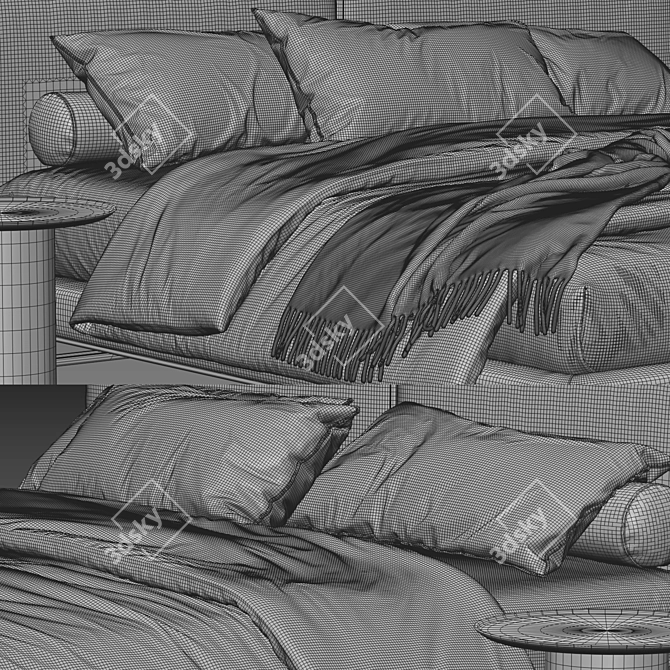 Modern Alivar Echo Bed 3D model image 4