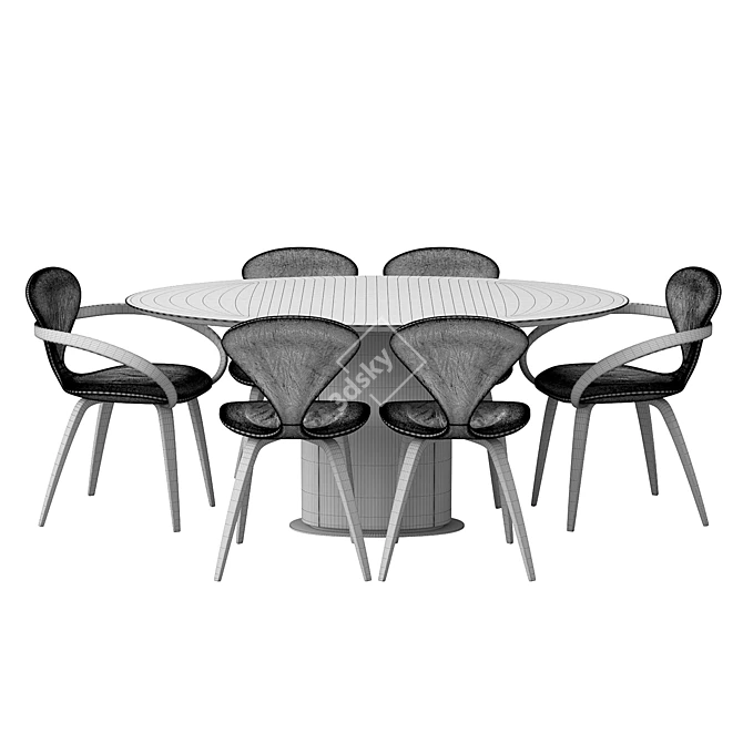 Apriori ST3 Oval Table Set 3D model image 3