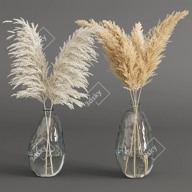 Dried Plant and Pampas Bouquet 3D model image 2