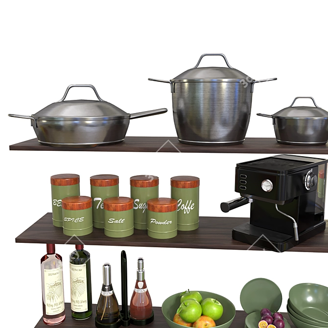 Modern Kitchenware Set 2015 3D model image 6