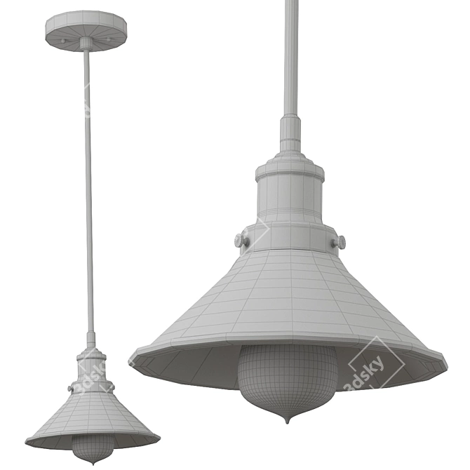 Rustic Pendant Lighting Fixture 3D model image 3