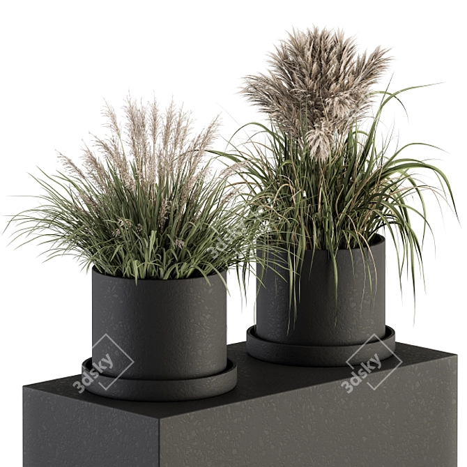 Green Oasis: Mini Indoor Plant Set 3D model image 1