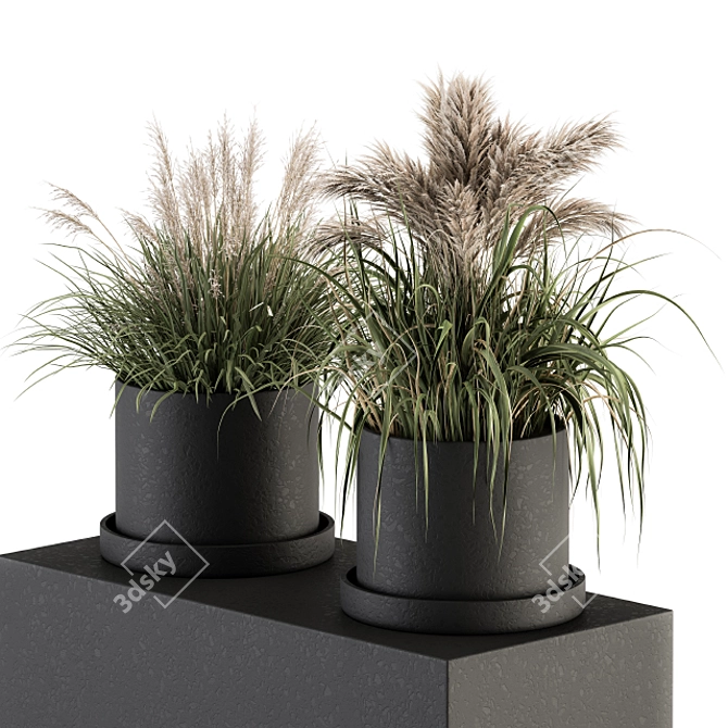 Green Oasis: Mini Indoor Plant Set 3D model image 2