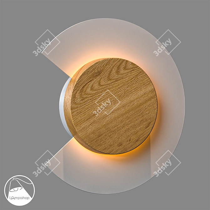 Wooden Caple Wall Sconce: Elegant and Natural 3D model image 3