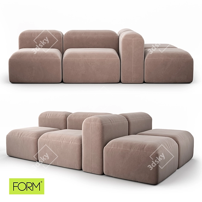 Pishka Sofa: Chic Form Mebel Design 3D model image 1